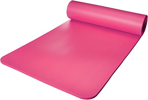 Signature Fitness 1 Extra Thick Exercise Fitness Yoga Mat W/ Carry Strap,  Pink
