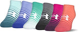 Under Armour Women's Essential Twist No Show Socks (6 Pack), Rainbow Stripes/Assorted, Medium